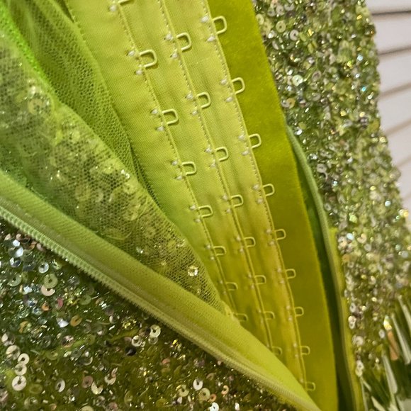 LIKE NEW Evening Gown statement couture neon green by Georges Hobeika - Picture 8 of 13